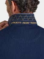 Harlequin Stripe Rugby Shirt - Long Sleeve - Navy