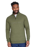 Tonal Embroidered Quarter Zip Sweat - Army Green