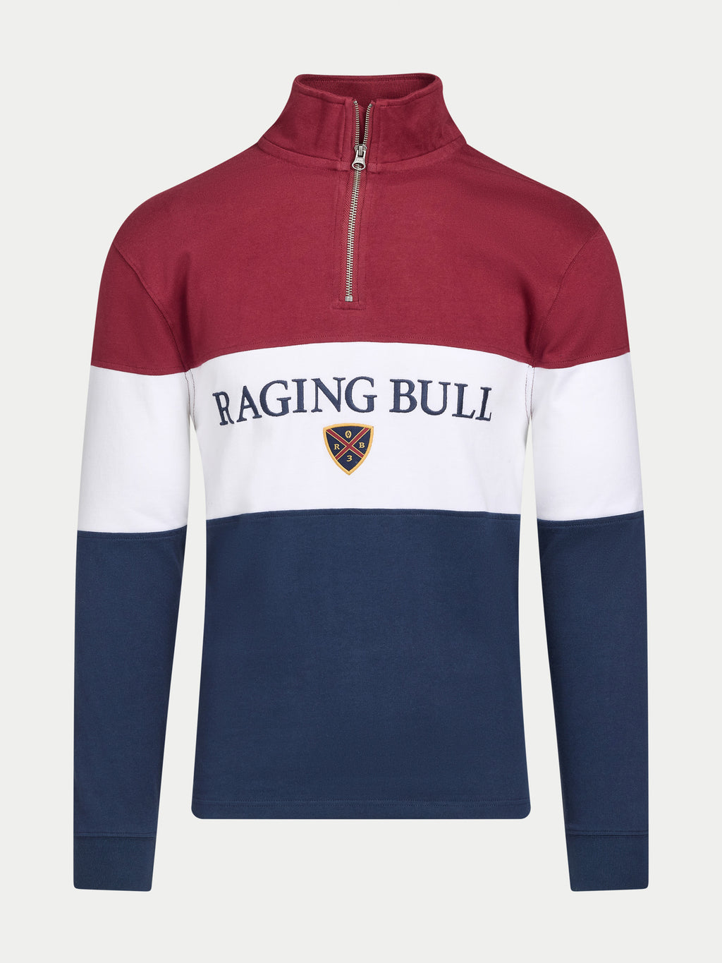 Cut & Sew Quarter Zip - Navy/Red
