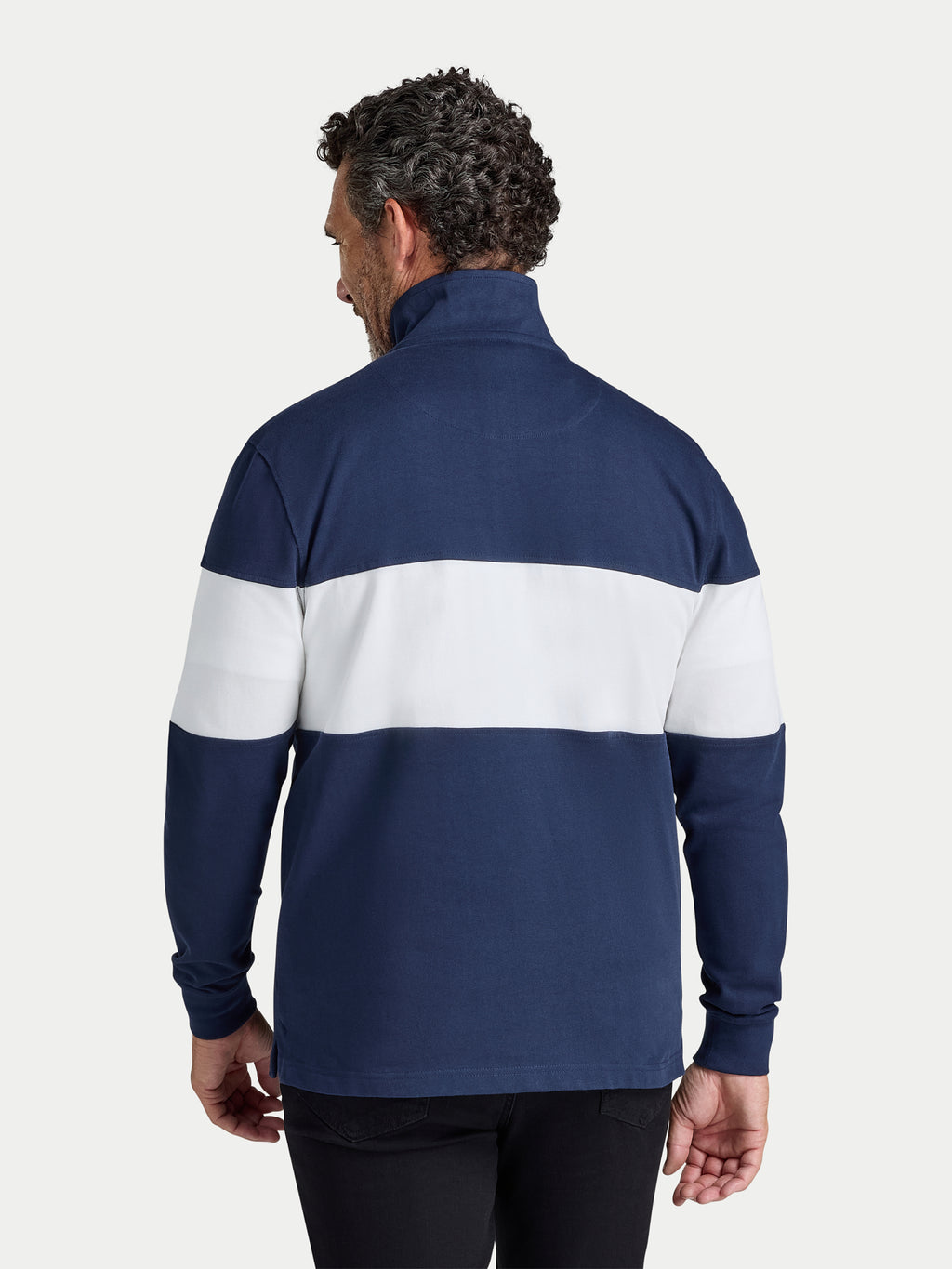 Cut & Sew Panel Quarter Zip - Navy