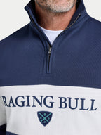 Cut & Sew Panel Quarter Zip - Navy