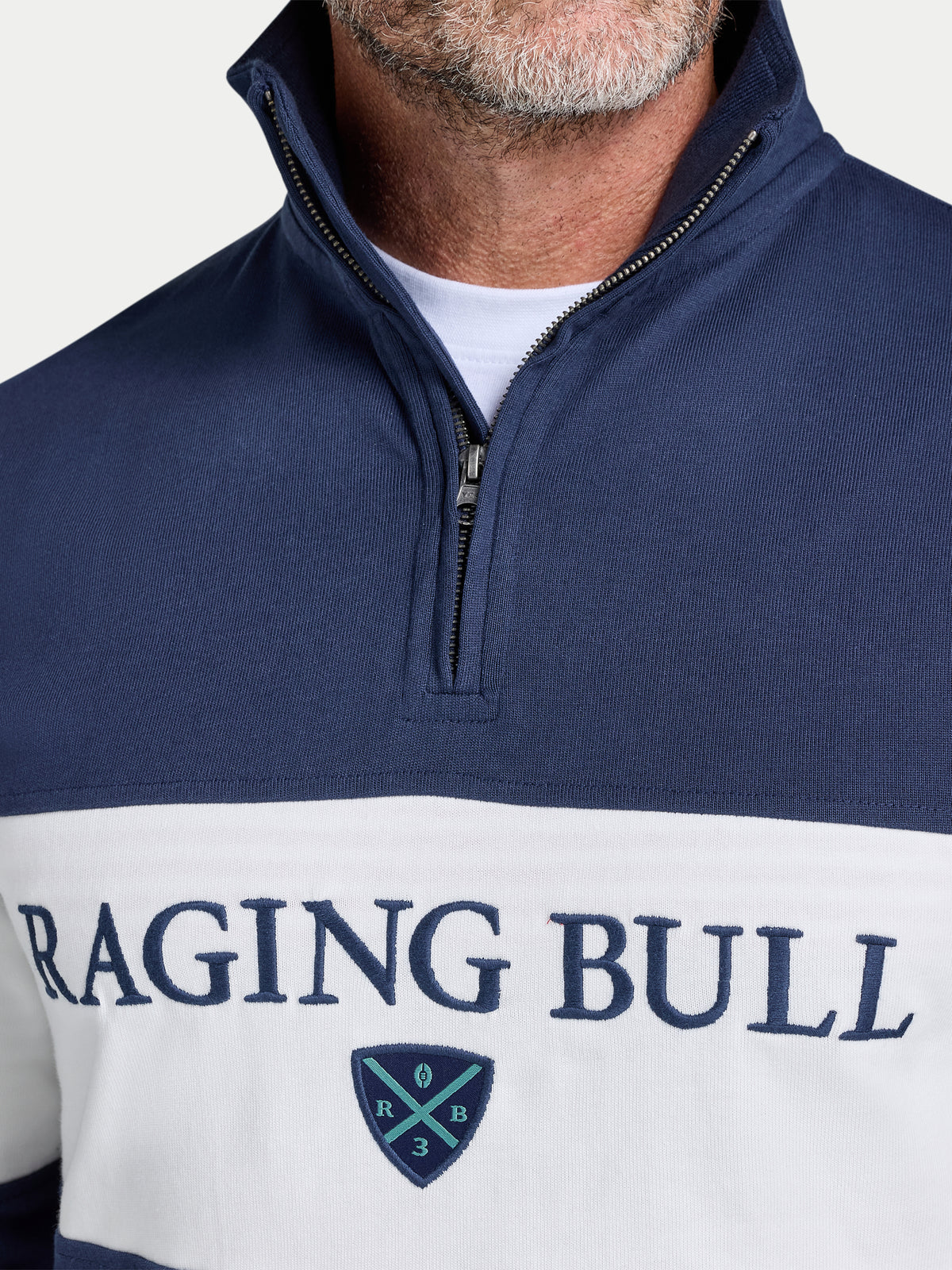 Cut & Sew Panel Quarter Zip - Navy