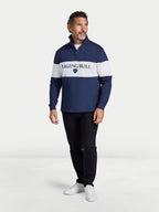 Cut & Sew Panel Quarter Zip - Navy