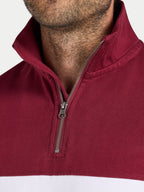 Cut & Sew Quarter Zip - Navy/Red