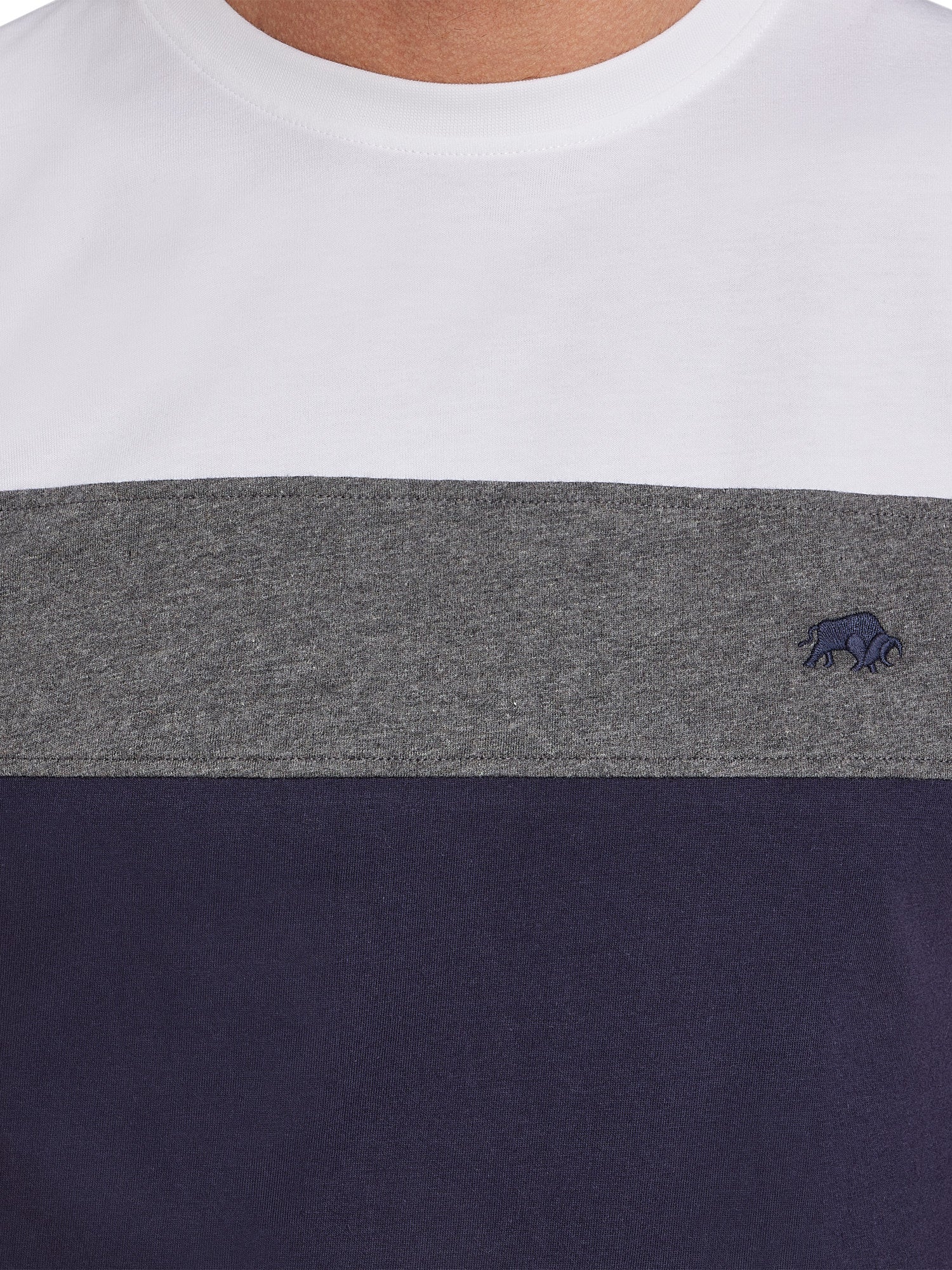Cut & Sew Panel T-Shirt - Navy