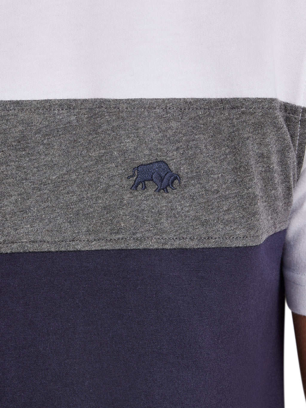 Cut & Sew Panel T-Shirt - Navy