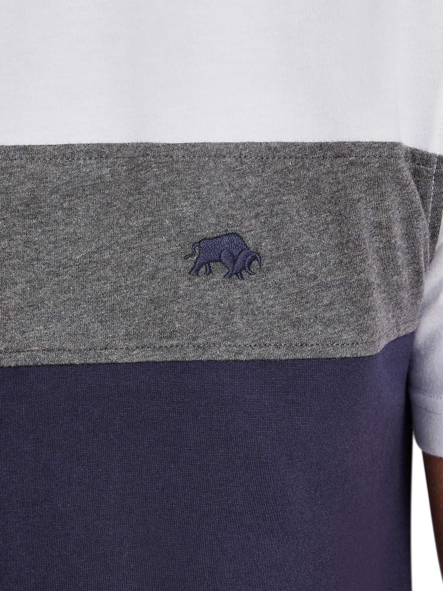 Cut & Sew Panel T-Shirt - Navy