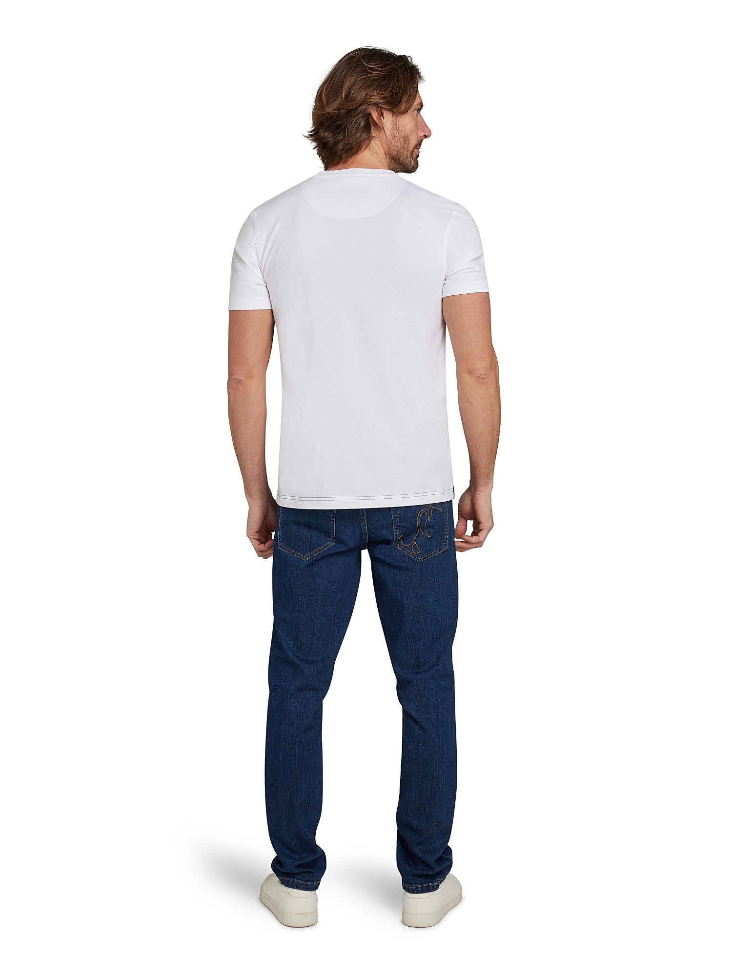 Cut & Sew Panel T-Shirt - Navy
