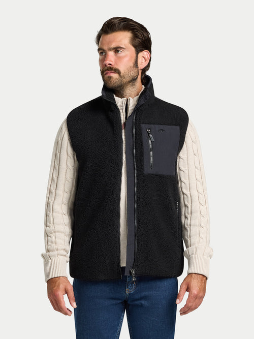 Heavy Borg Fleece Gilet - Black
