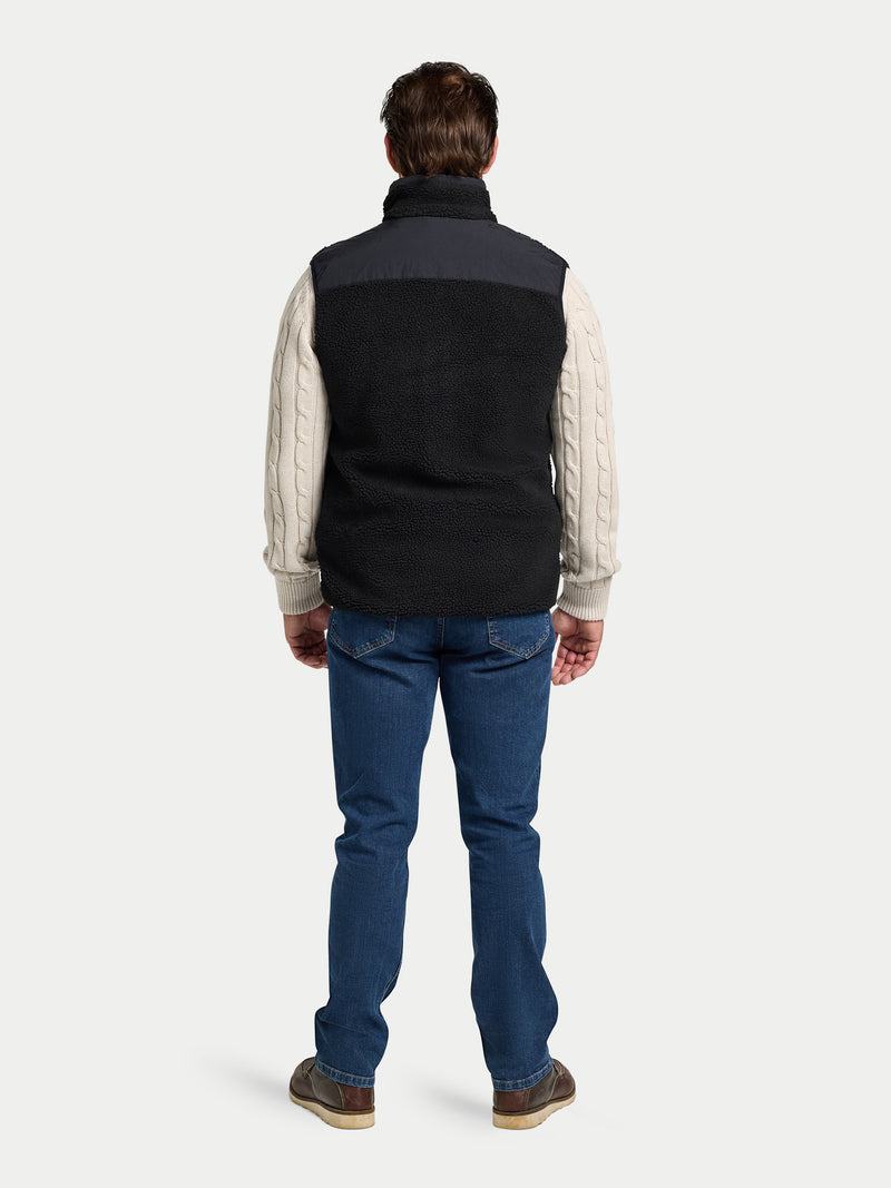 Heavy Borg Fleece Gilet - Black