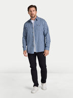 Mod Check Shirt - Long Sleeve - Navy