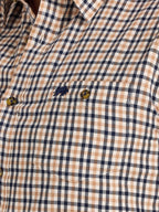 L/S Brookes Gingham Brushed Cotton Twill Shirt  - Tan