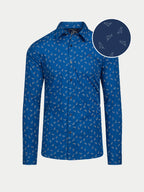 Labrador Print Cotton Shirt  - Long Sleeve - Navy