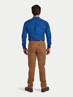 Labrador Print Cotton Shirt  - Long Sleeve - Navy