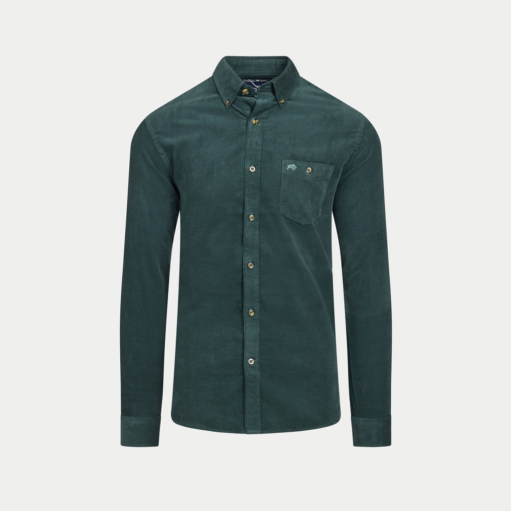 Long Sleeve Soft Needle Corduroy Shirt - Forest