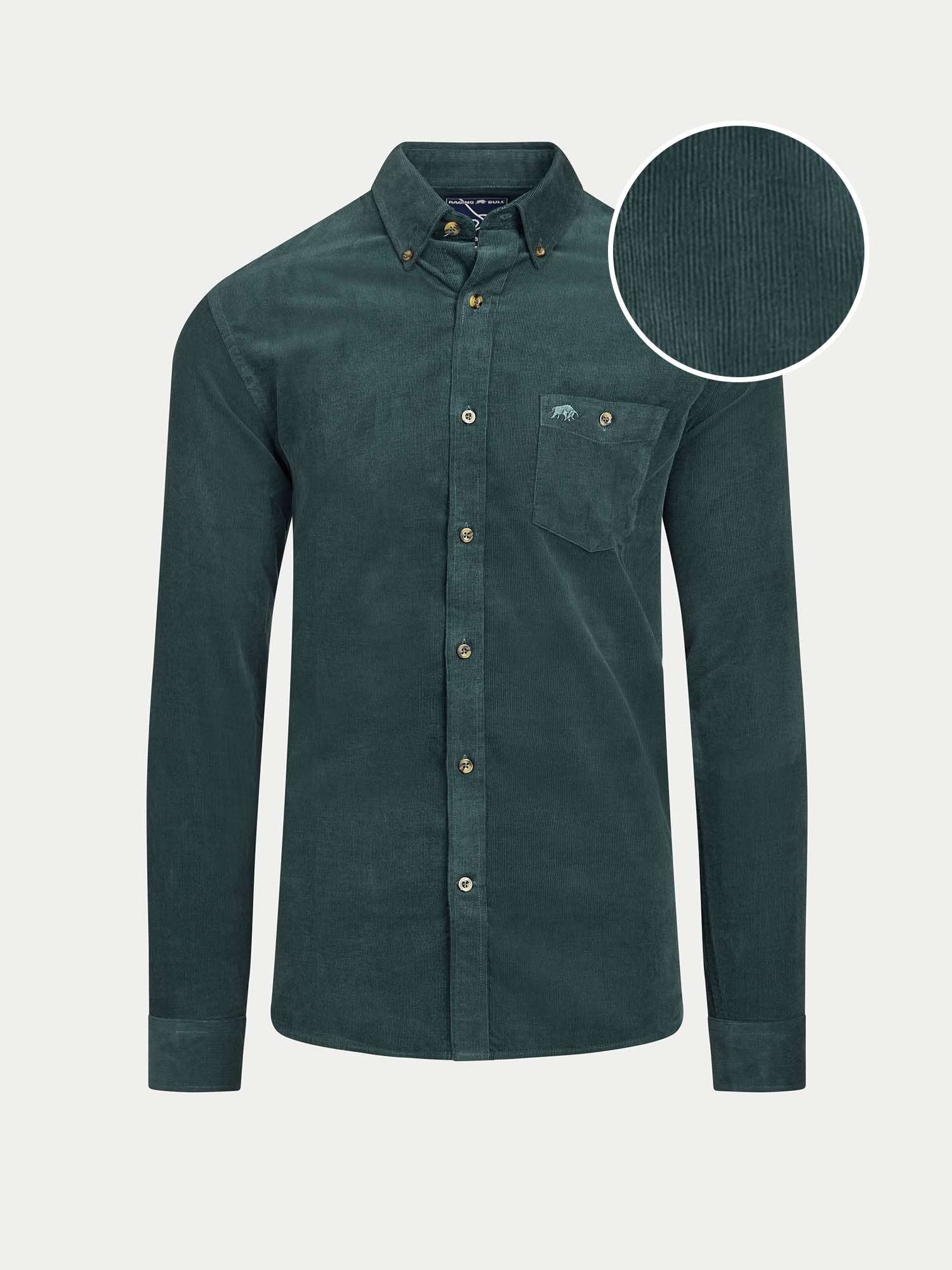 Long Sleeve Soft Needle Corduroy Shirt - Forest