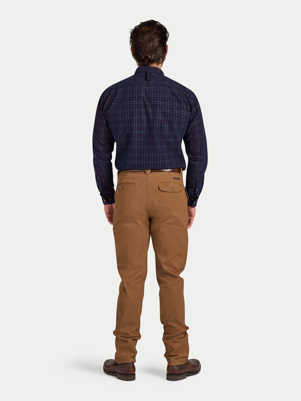 Long Sleeve Check Corduroy Shirt - Claret