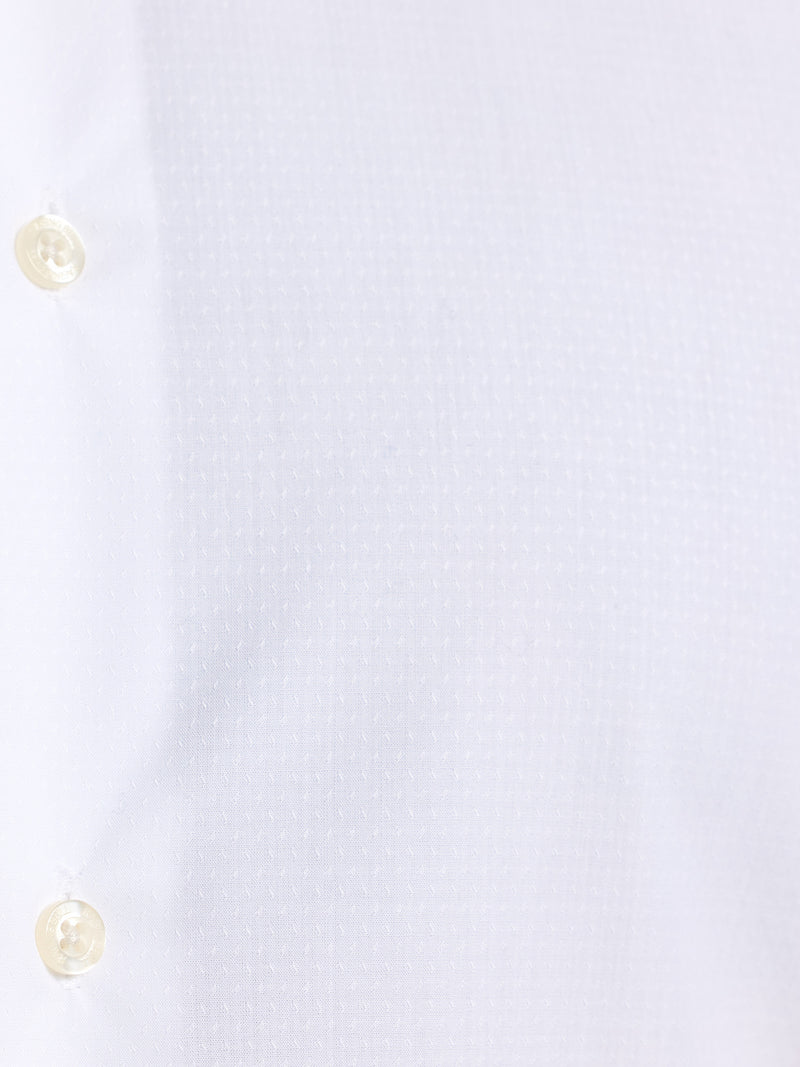 Long Sleeve Premium Dobby Cotton Shirt  - White