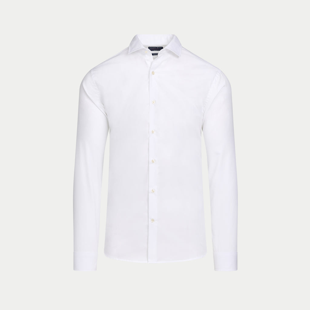 Long Sleeve Premium Dobby Cotton Oxford Shirt  - White