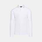 Long Sleeve Premium Dobby Cotton Oxford Shirt  - White