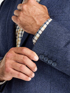 Herringbone Wool Blazer - Navy