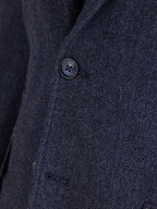 Herringbone Wool Blazer - Navy