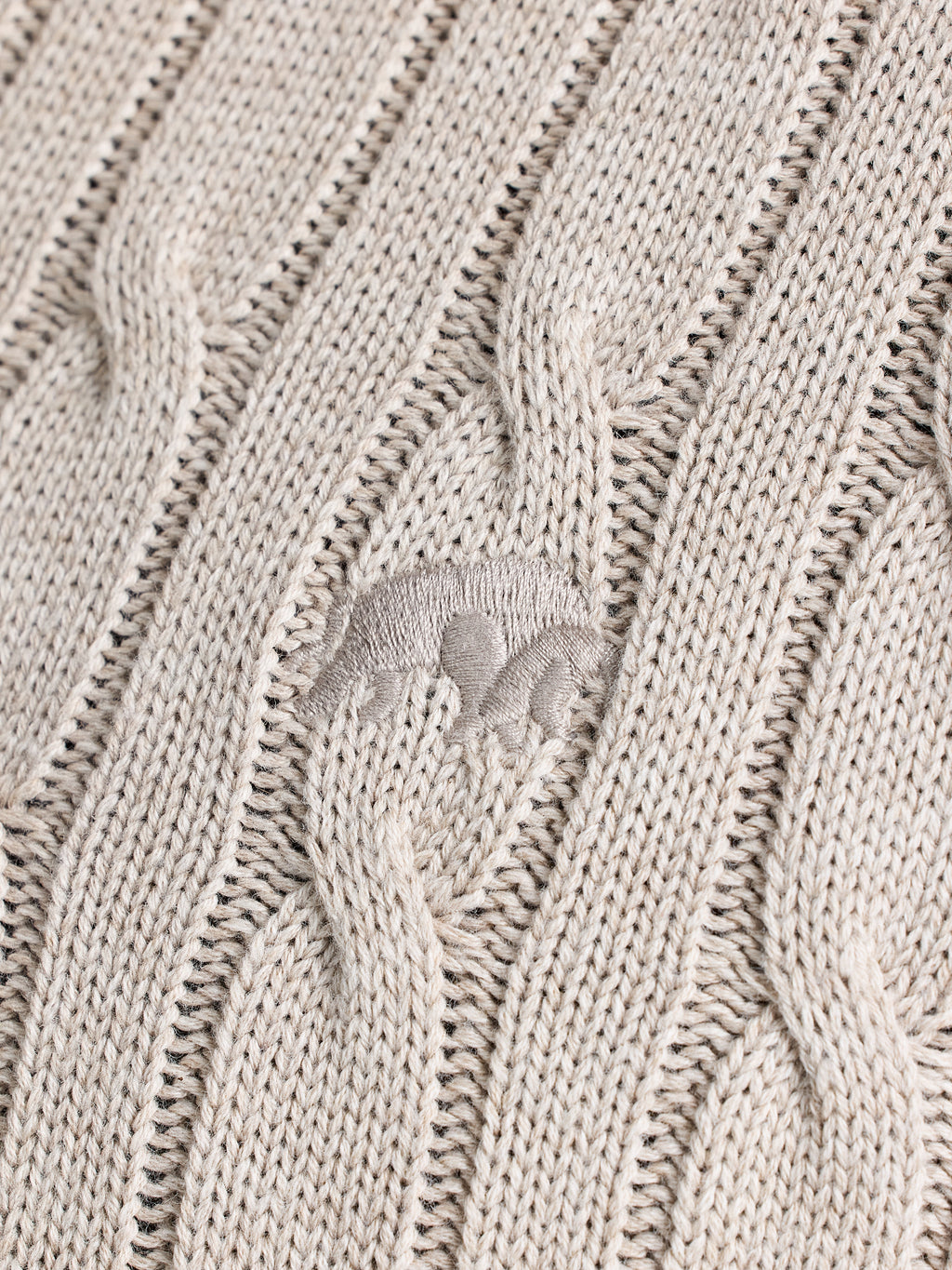 Cable Mid Weight Knit 1/4 Zip - Cream
