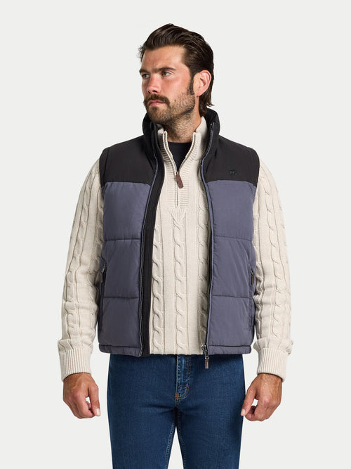 Two Tone Gilet - Black