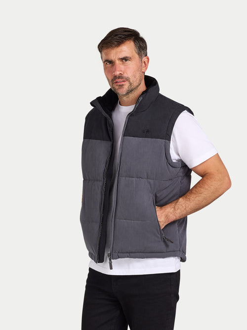 Two Tone Gilet - Black