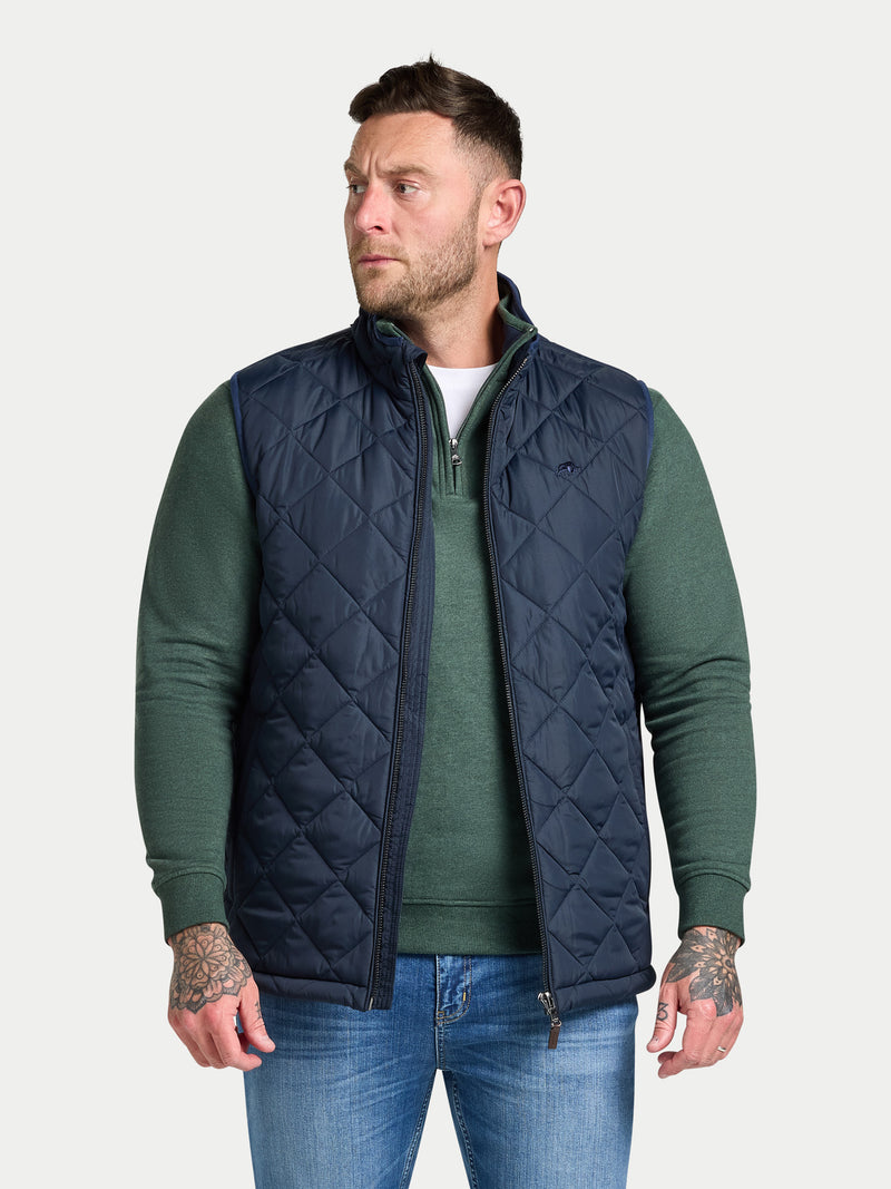 Quilted Gilet - Navy