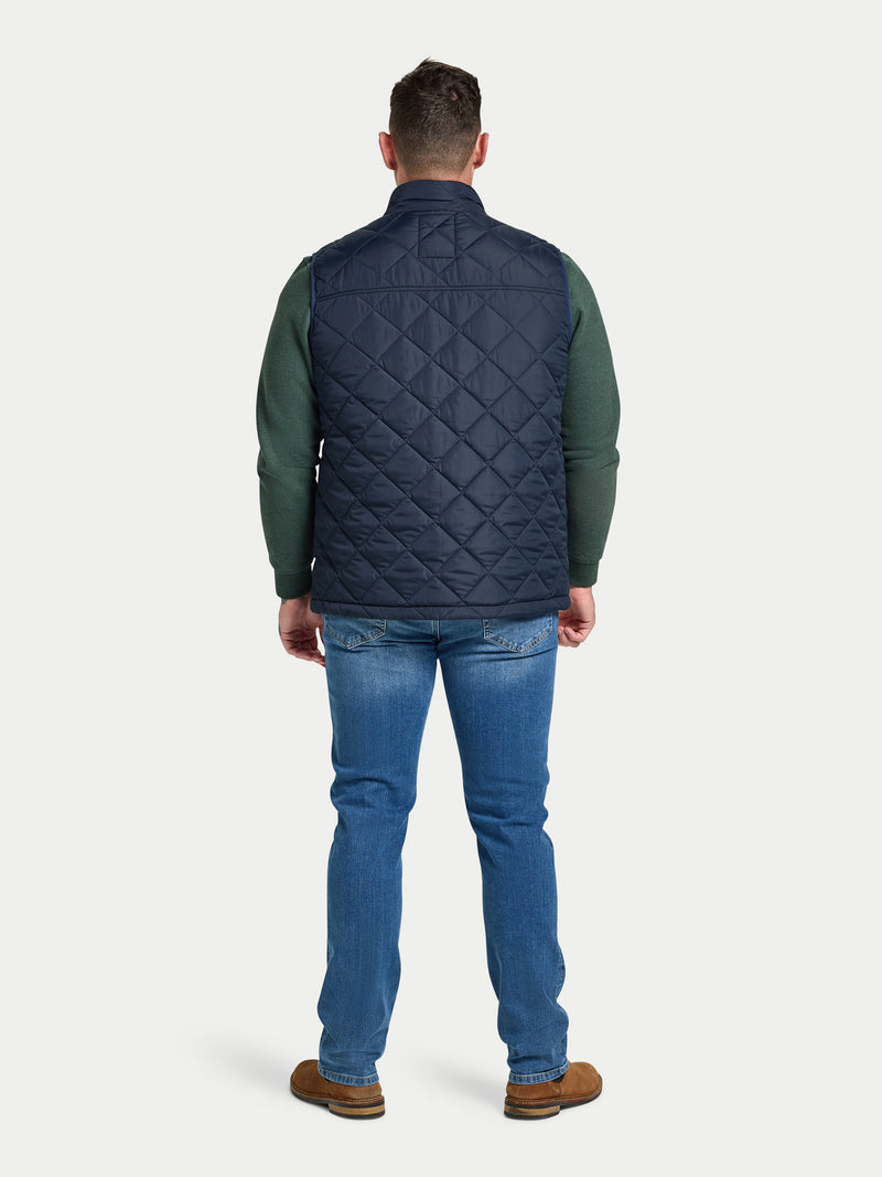 Quilted Gilet - Navy