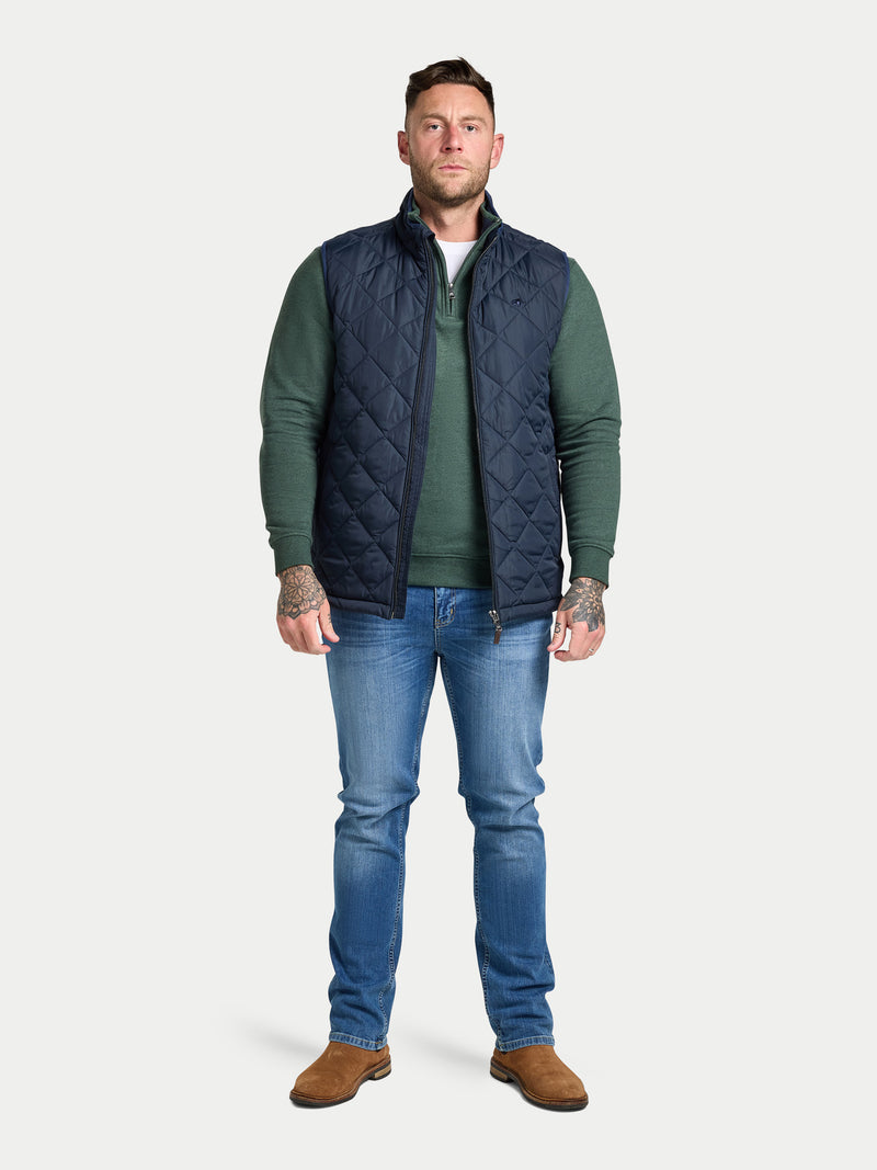 Quilted Gilet - Navy