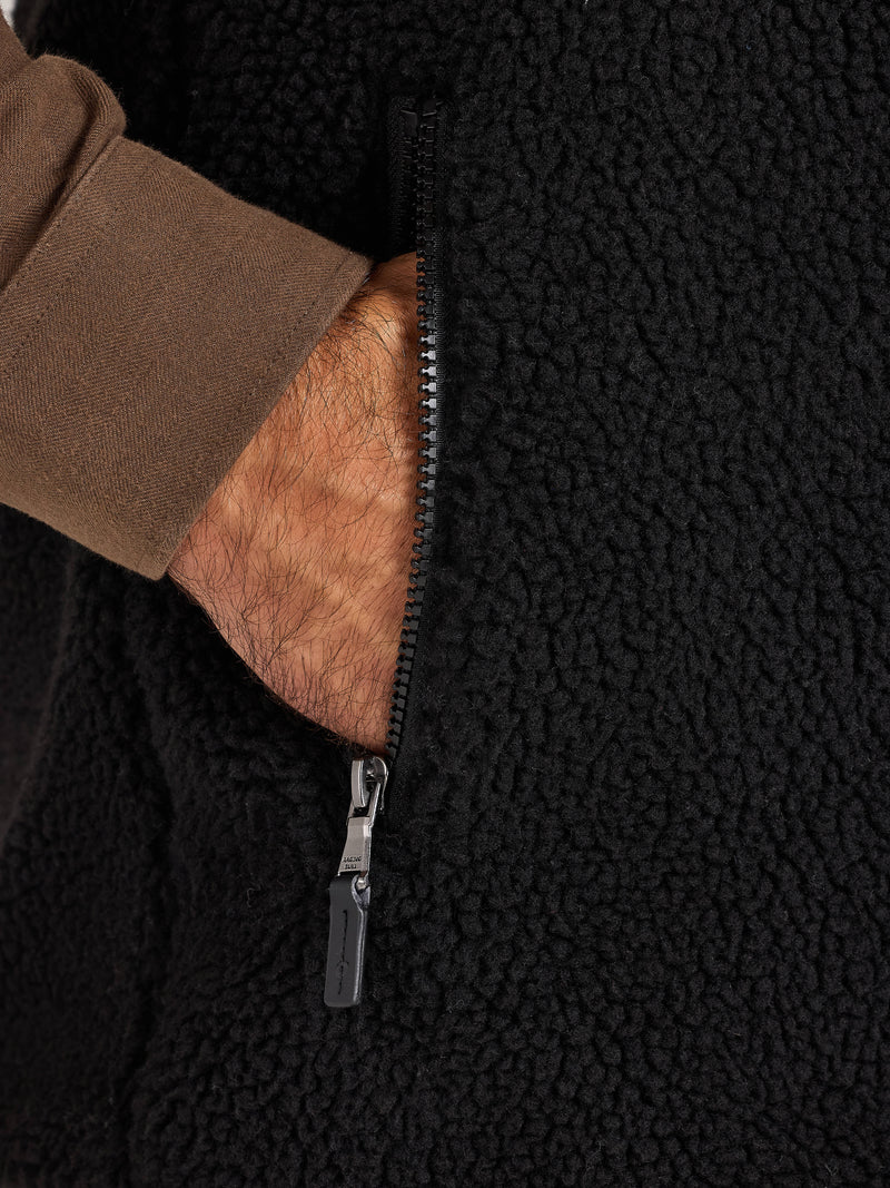 Heavy Borg Fleece Gilet - Black