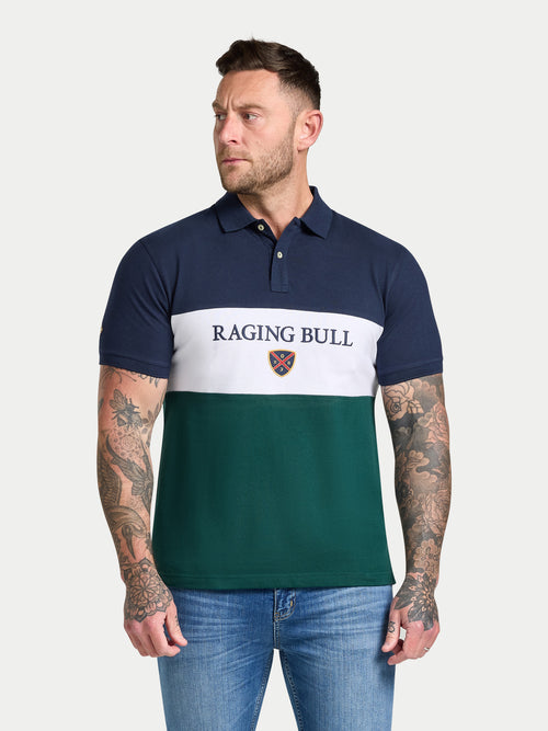 Cut & Sew Panel Pique Polo - Forest