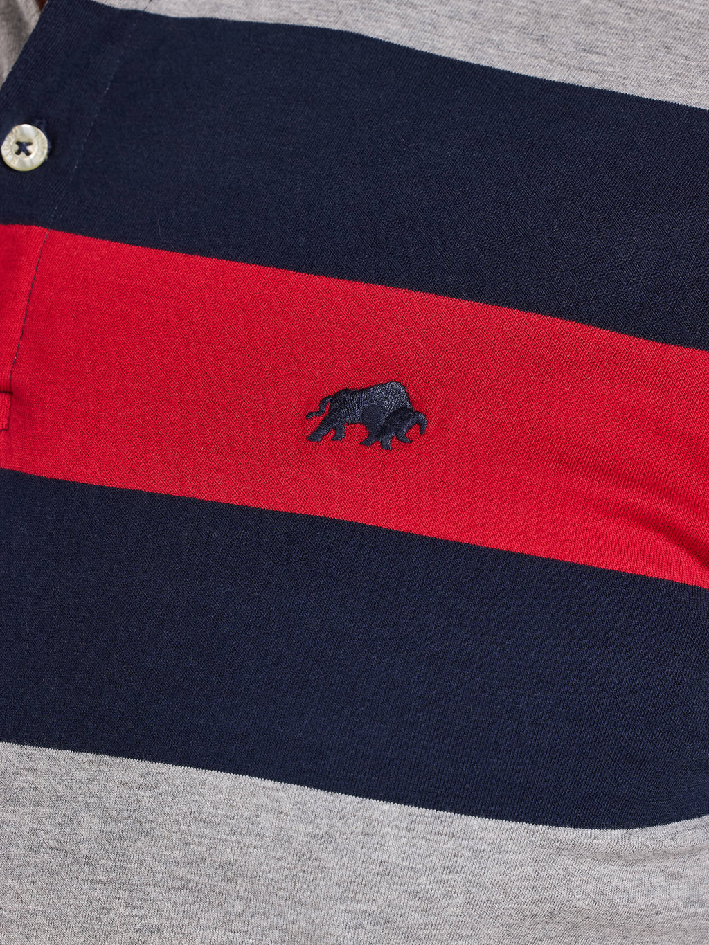 S/S Contrast Chest Stripe Polo - Red