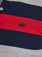 S/S Contrast Chest Stripe Polo - Red