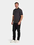 S/S Two Tone Zip Pique Polo - Black