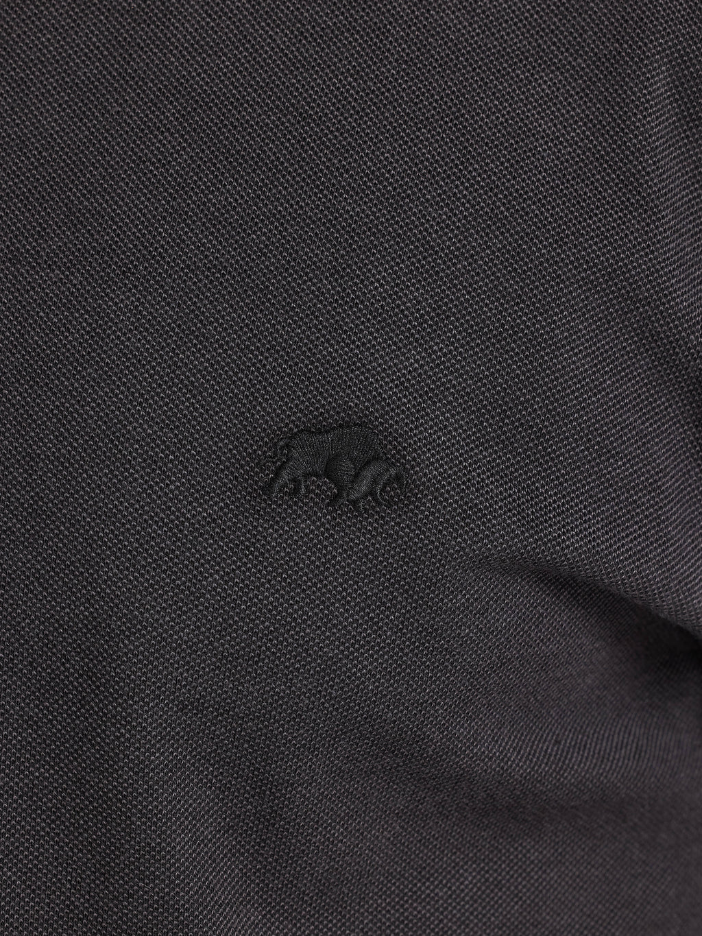 S/S Two Tone Zip Pique Polo - Black