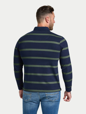 L/S Fine Stripe Rugby - Sage