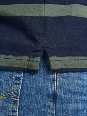 L/S Fine Stripe Rugby - Sage