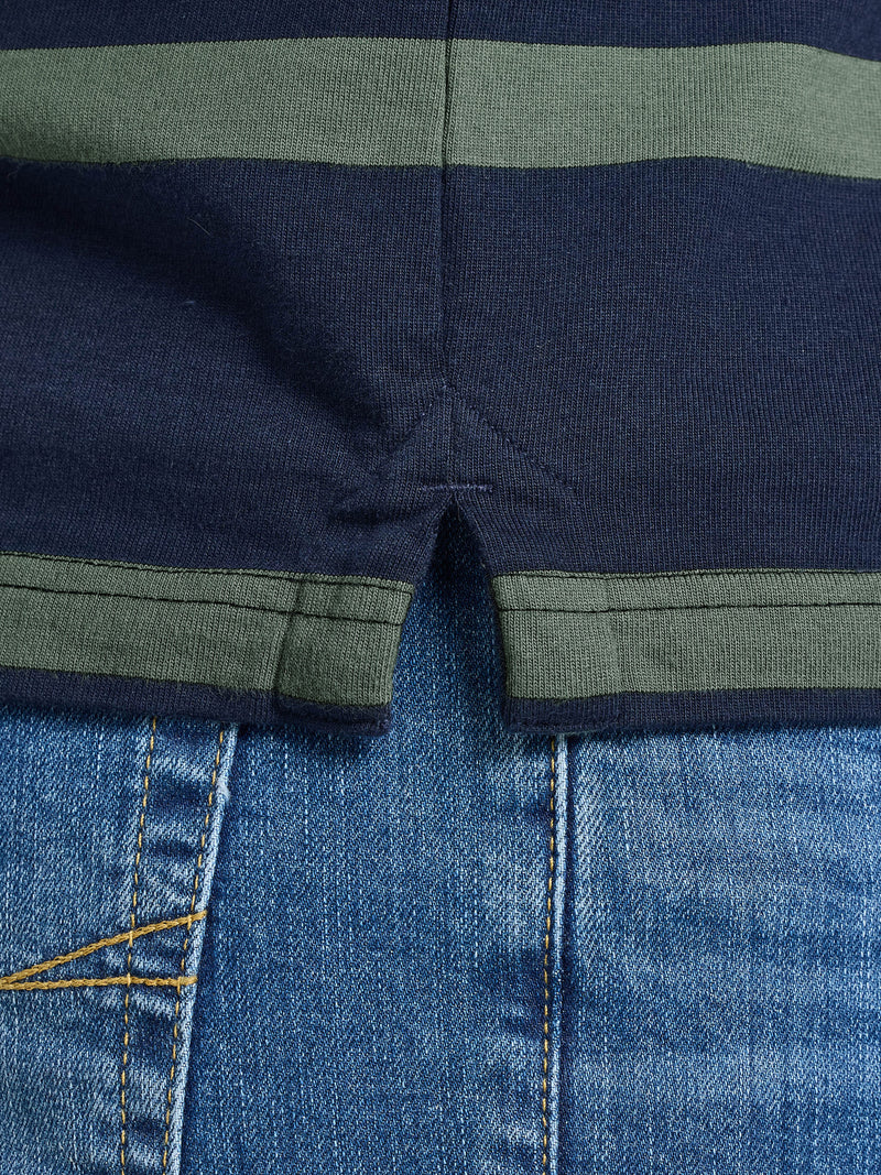 L/S Fine Stripe Rugby - Sage