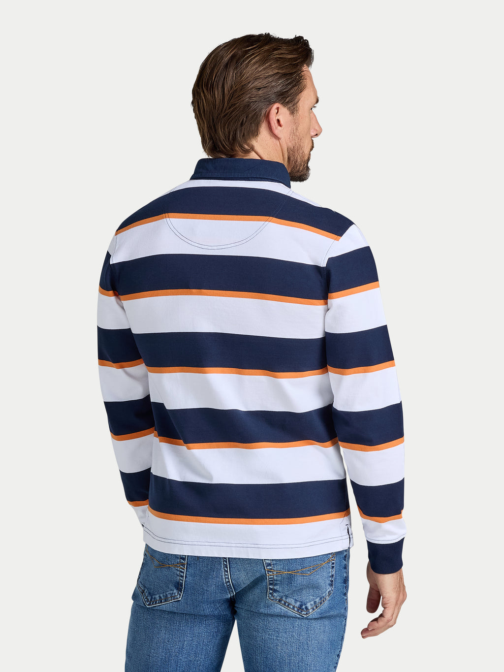 Multi Stripe Rugby Shirt - Long Sleeve - Orange