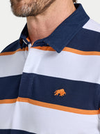 Multi Stripe Rugby Shirt - Long Sleeve - Orange