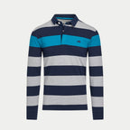 L/S Contrast Chest Stripe Rugby - Cobalt