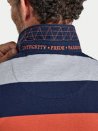 Marl Stripe Rugby Shirt - Long Sleeve - Navy