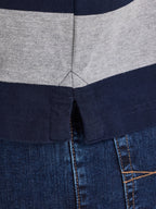 L/S Contrast Chest Stripe Rugby - Cobalt
