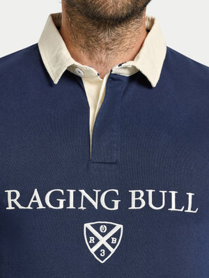 L/S Cut & Sew Stripes Rugby - Navy