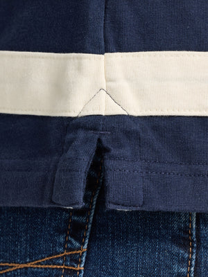 L/S Cut & Sew Stripes Rugby - Navy