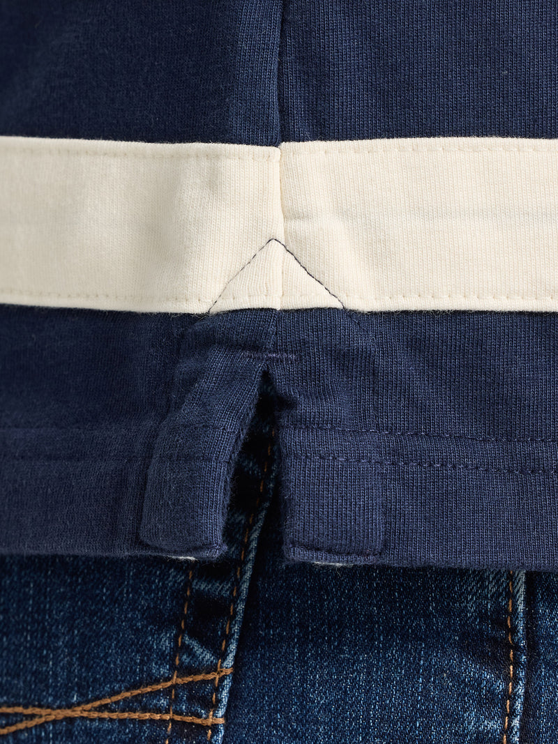 L/S Cut & Sew Stripes Rugby - Navy