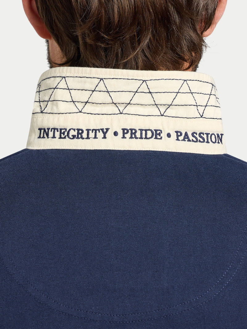 L/S Cut & Sew Stripes Rugby - Navy